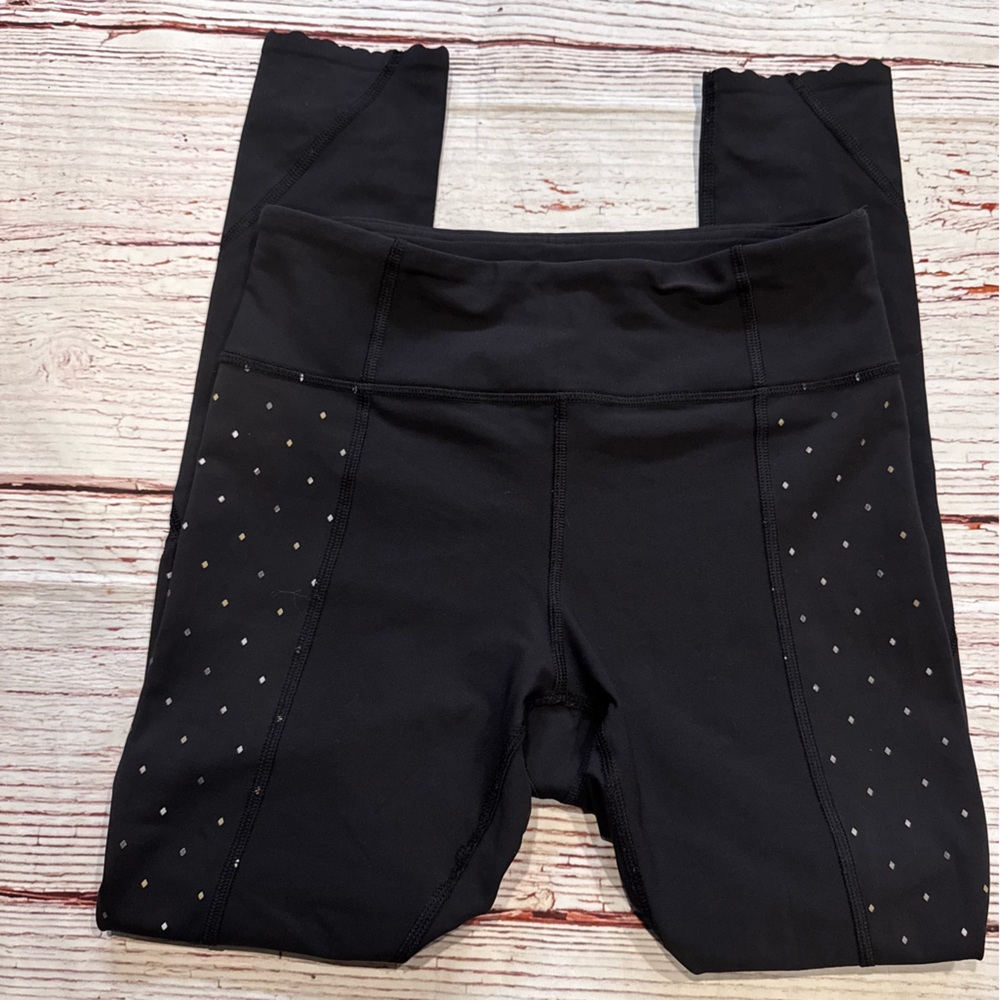 Lululemon Tight Stuff Tight Reflective in Black / Night Fall Black Tricolor Sz 4 - Picture 6 of 14